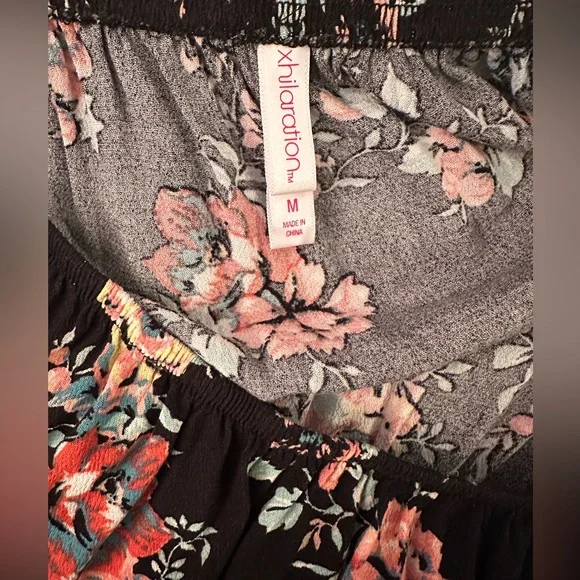 Xhilaration Women’s Black Floral Faux Wrap High Low Dress - Medium - Picture 9 of 10